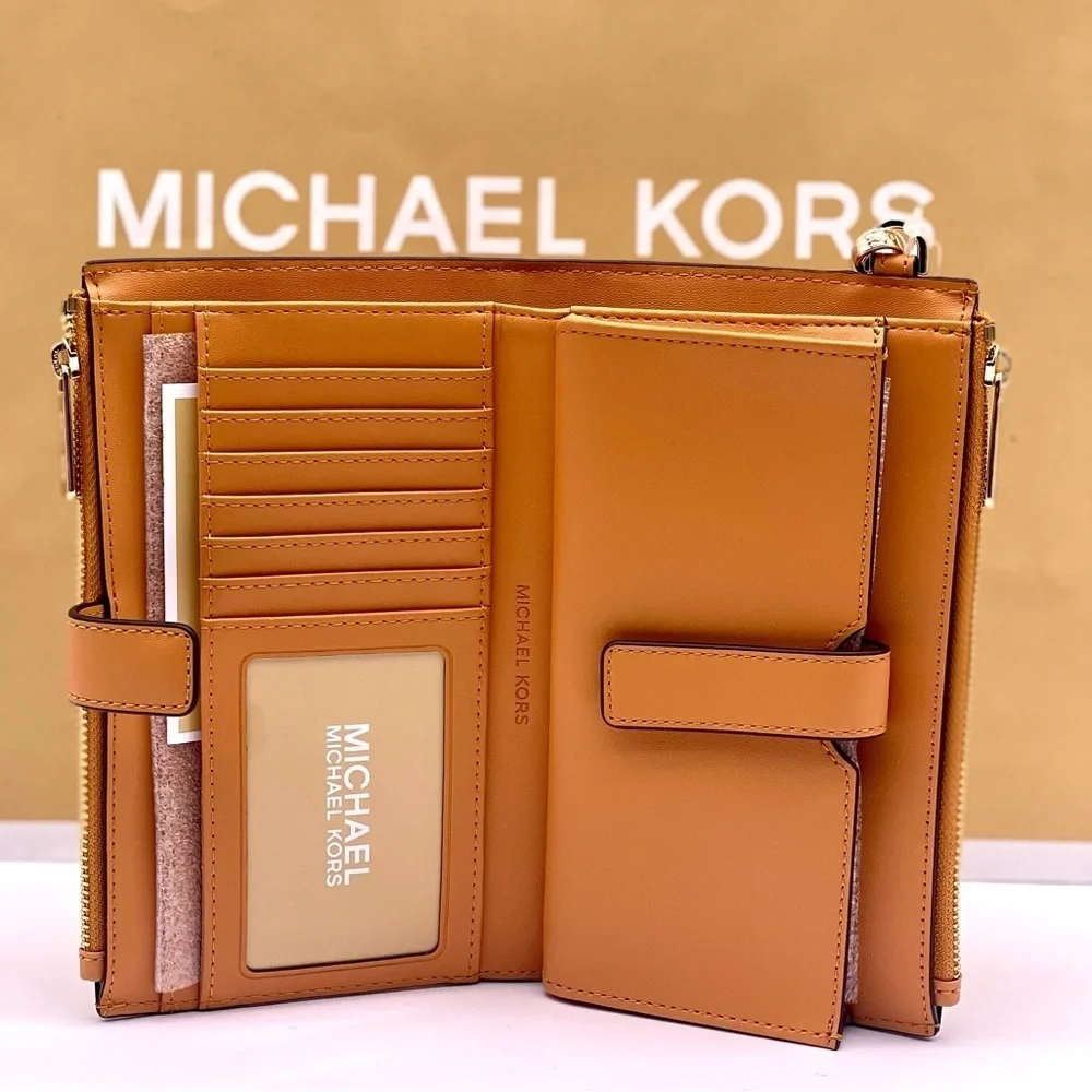 Michael Kors DoubleZip Wallet Wristlet Phone Case Cider Multi